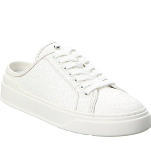 Stuart Weitzman White Glitter Sneakers - Picture 1 of 6